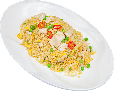 Fried rice with chicken and salted fish