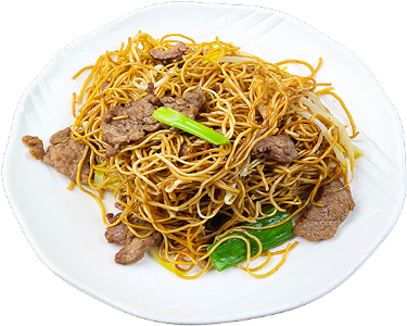 Chinese egg noodles with beef